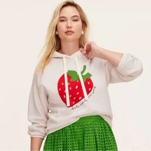 KATE SPADE Women's Strawberry Hooded Sweatshirt Size M